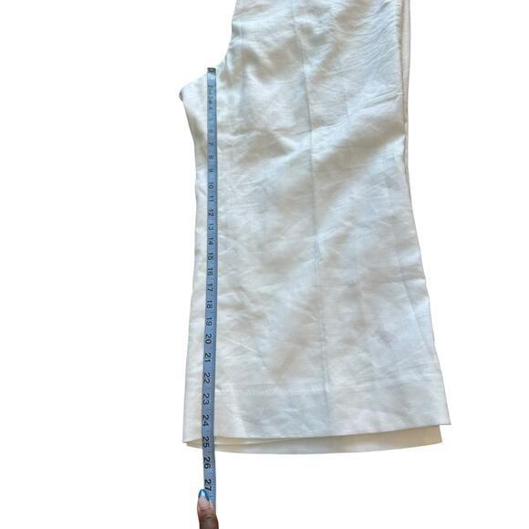 J.Crew Plus Lagenlook Basic White Stretch Linen‎ Peyton Wide Leg Pant Size 24 - Picture 10 of 12